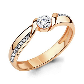 Кольцо Аквамарин - Серебро 925, Фианит (арт. 665491А.6)