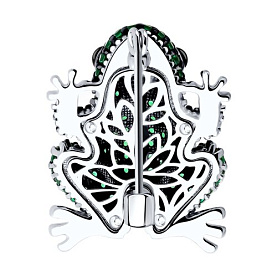 Брошь SOKOLOV - Серебро 925, Фианит, Эмаль (арт. 94040315)