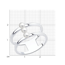 Кольцо SOKOLOV - Серебро 925, Жемчуг имитация (арт. 94013371)