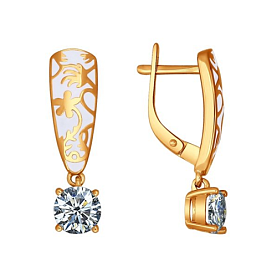 Серьги SOKOLOV - Серебро 925, Фианит, Эмаль (арт. 93020554)