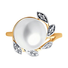 Кольцо Diamant - Серебро 925, Жемчуг культивированный, Фианит (арт. 93-310-01943-1)