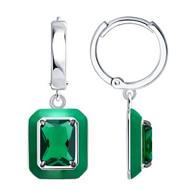 Серьги SOKOLOV - Серебро 925, Фианит, Эмаль (арт. 94027113)