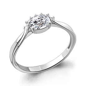 Кольцо Аквамарин - Серебро 925, Фианит (арт. 67147А.5)