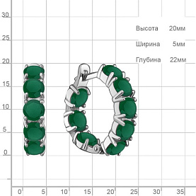 Серьги Аквамарин - Серебро 925, Агат (арт. 45002009.5)
