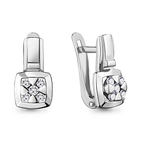 Серьги Аквамарин - Серебро 925, Фианит (арт. 48115А.5)