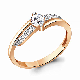 Кольцо Аквамарин - Серебро 925, Фианит (арт. 68909А.6)