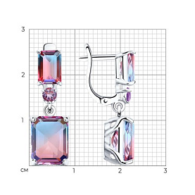 Серьги SOKOLOV - Серебро 925, Синтетический ситалл , Фианит (арт. 92021949)