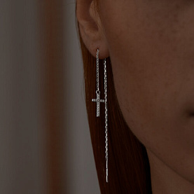 Серьги SOKOLOV - Серебро 925, Фианит (арт. 94025836)