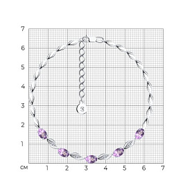 Браслет SOKOLOV - Серебро 925, Аметист, Фианит (арт. 92050096)