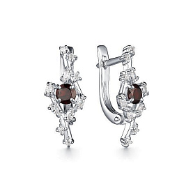 Серьги Дар - Серебро 925, Гранат, Фианит (арт. С-3832рс404200)