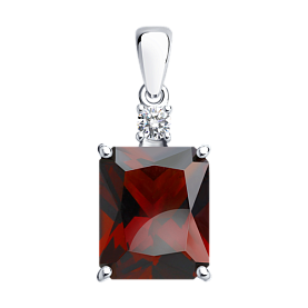 Подвеска SOKOLOV - Серебро 925, Синтетический ситалл , Фианит (арт. 92030425)