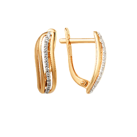 Серьги ЮФ Династия - Золото 585, Фианит (арт. 001872-1102)