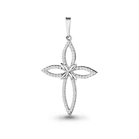 Подвеска Аквамарин - Серебро 925, Фианит (арт. 24199А.5)