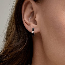 Серьги SOKOLOV - Серебро 925, Эмаль, Бриллиант (арт. 87020123)