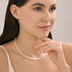 Колье SOKOLOV - Серебро 925, Жемчуг имитация (арт. 94071258)