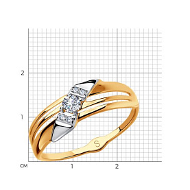 Кольцо SOKOLOV - Золото 375, Фианит (арт. 017936-4)