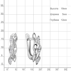 Серьги Аквамарин - Серебро 925, Фианит (арт. 400999А.5)