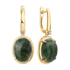 Серьги SOKOLOV - Серебро 925, Жадеит (арт. 83020470)