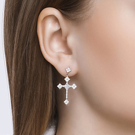 Серьги SOKOLOV - Серебро 925, Фианит (арт. 94023665)