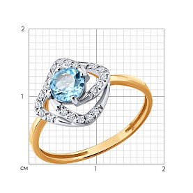 Кольцо SOKOLOV - Золото 585, Топаз, Фианит (арт. 717306)