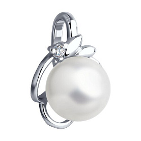 Подвеска SOKOLOV - Серебро 925, Жемчуг культивированный, Фианит (арт. 92030789)