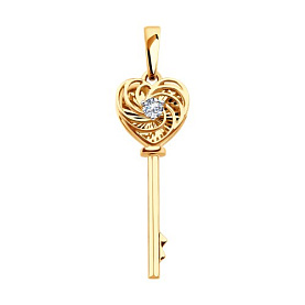 Подвеска SOKOLOV - Золото 585, Фианит (арт. 036659)