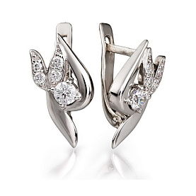 Серьги Галатея - Серебро 925, Фианит (арт. 3081.1)