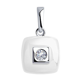 Подвеска Diamant - Серебро 925, Керамика, Фианит (арт. 94-130-01278-2)