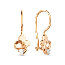 Серьги ЮФ Династия - Золото 375, Фианит (арт. 026532-5102)