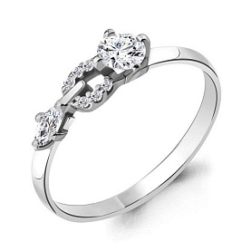 Кольцо Аквамарин - Серебро 925, Фианит (арт. 64801А.5)