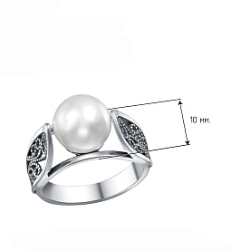 Кольцо Красная пресня - Серебро 925, Жемчуг имитация (арт. 23616902)