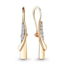 Серьги Аквамарин - Серебро 925, Фианит (арт. 46810А.6)