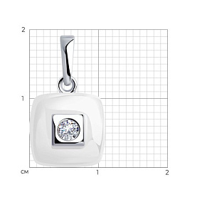 Подвеска Diamant - Серебро 925, Керамика, Фианит (арт. 94-130-01278-2)