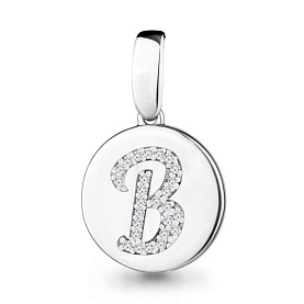 Подвеска Аквамарин - Серебро 925, Фианит (арт. 24007А.5)