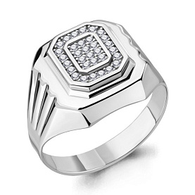 Кольцо Аквамарин - Серебро 925, Фианит (арт. 62084А.5)