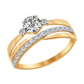 Кольцо SOKOLOV - Золото 375, Фианит (арт. 016918-4)