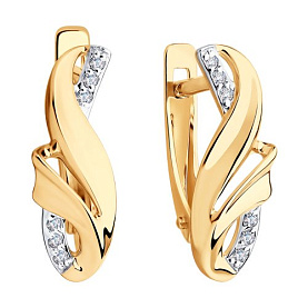 Серьги SOKOLOV - Золото 585, Фианит (арт. 028219)