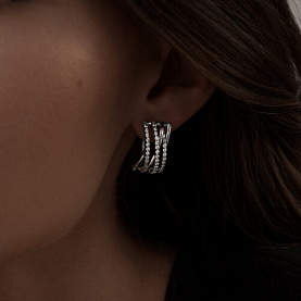 Серьги SOKOLOV - Серебро 925, Фианит (арт. 94022241)