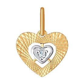 Подвеска SOKOLOV - Золото 585, Фианит (арт. 035341)