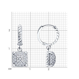 Серьги SOKOLOV - Серебро 925, Фианит (арт. 94027021)