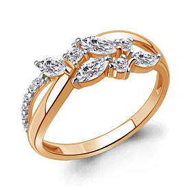 Кольцо Аквамарин - Серебро 925, Фианит (арт. 600101А.6)