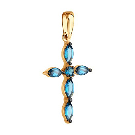 Подвеска Diamant - Золото 585, Топаз лондон (арт. 51-330-02045-2)