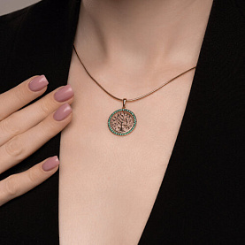 Подвеска SOKOLOV - Золото 585, Синтетический изумруд (арт. 732866)