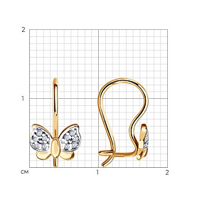 Серьги SOKOLOV - Золото 375, Фианит (арт. 026865-4)