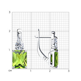 Серьги SOKOLOV - Серебро 925, Синтетический ситалл , Фианит (арт. 92021414)