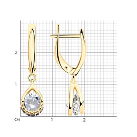 Серьги SOKOLOV - Серебро 925, Фианит (арт. 93021047)