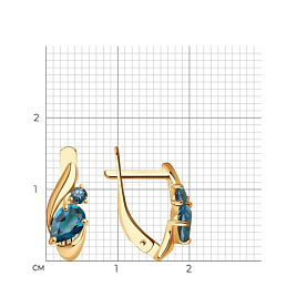 Серьги SOKOLOV - Золото 375, Топаз лондон (арт. 37725411)