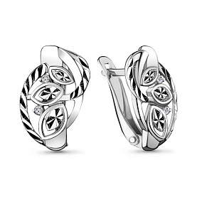 Серьги Аквамарин - Серебро 925, Фианит (арт. 48186А.5)