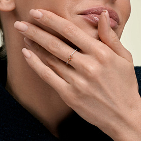 Кольцо SOKOLOV - Золото 585, Фианит (арт. 019891)