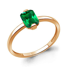 Кольцо Аквамарин - Золото 375, Синтетический изумруд (арт. 600056П.8)